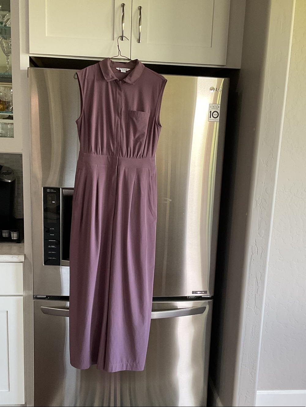 Athleta Sleeveless Collared jumpsuit in Mauve